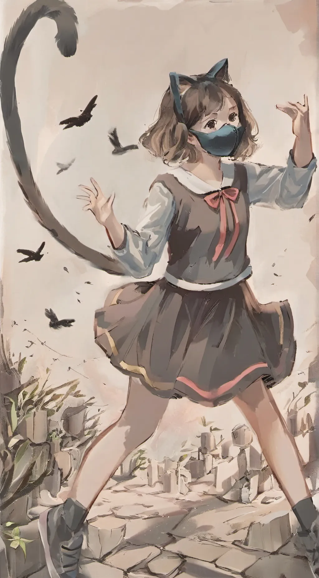 ai character: ashy background