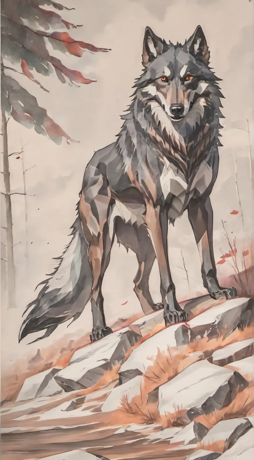 ai character: Delilah dire wolf background