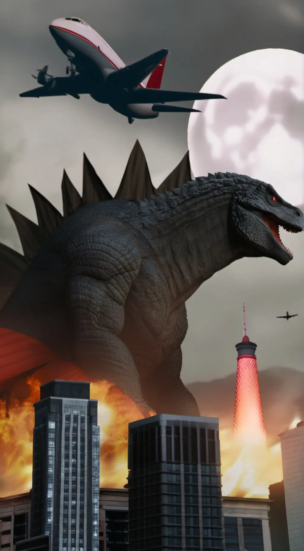 ai character: chil-shin-godzilla background