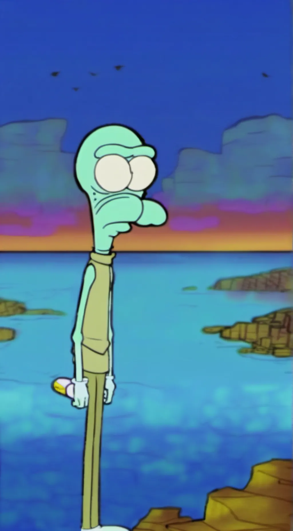 ai character: Squidward  background