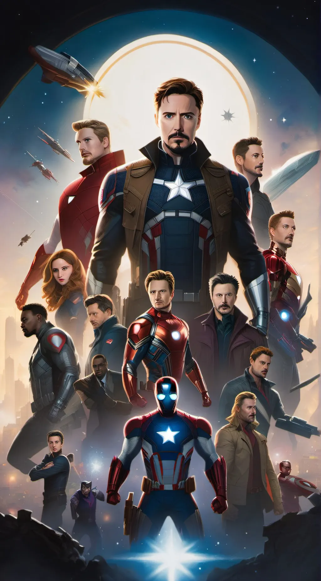 ai character: Avengers + Loki background