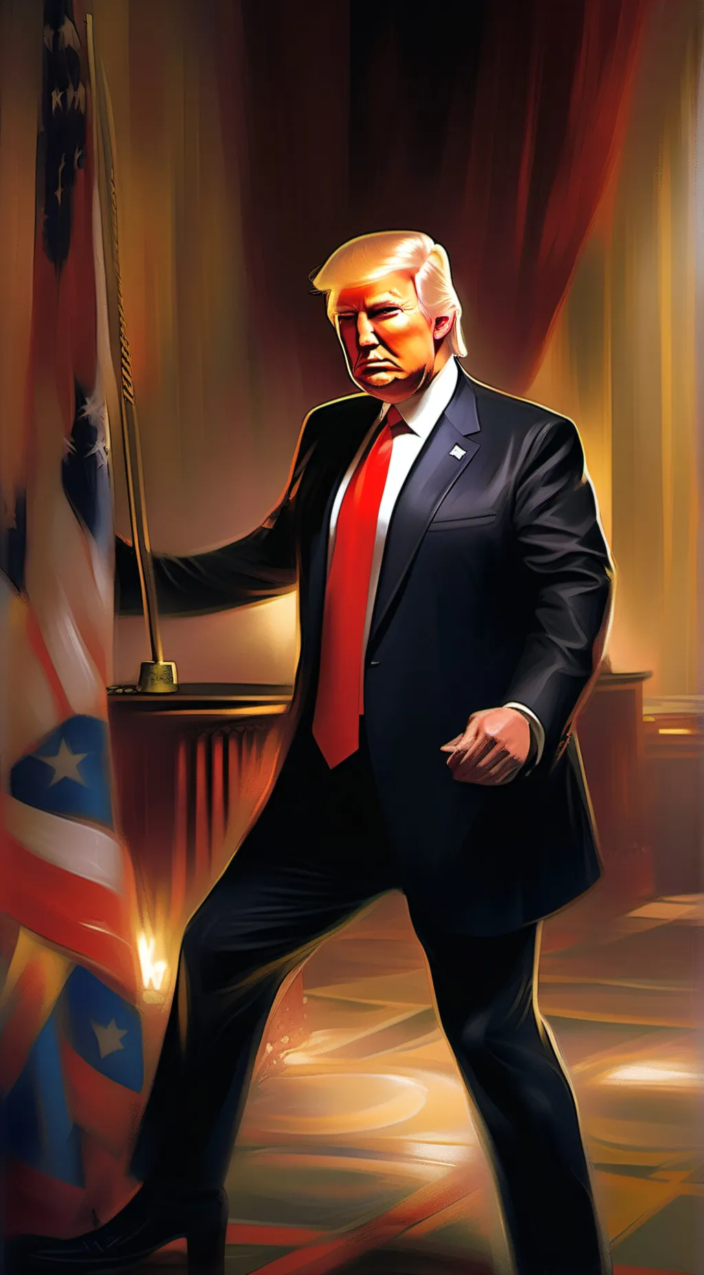 ai character: Donald J trump background