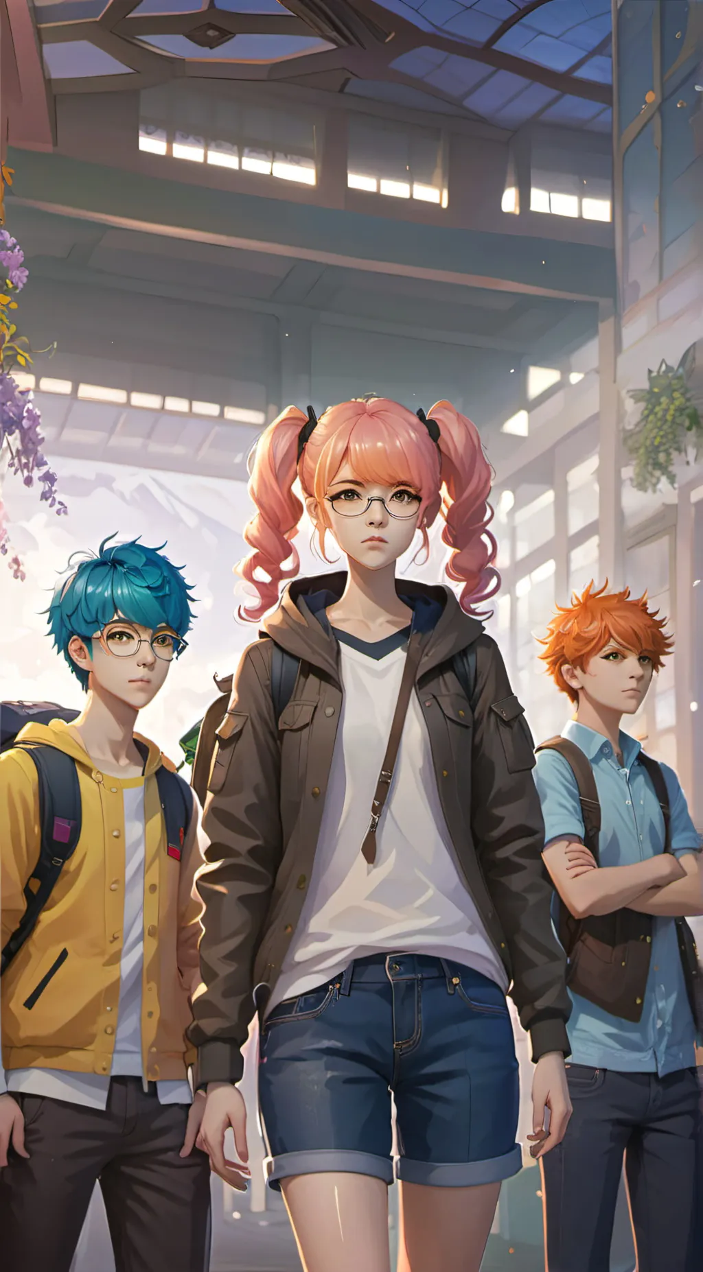 ai character: Bella, Jake, max. background