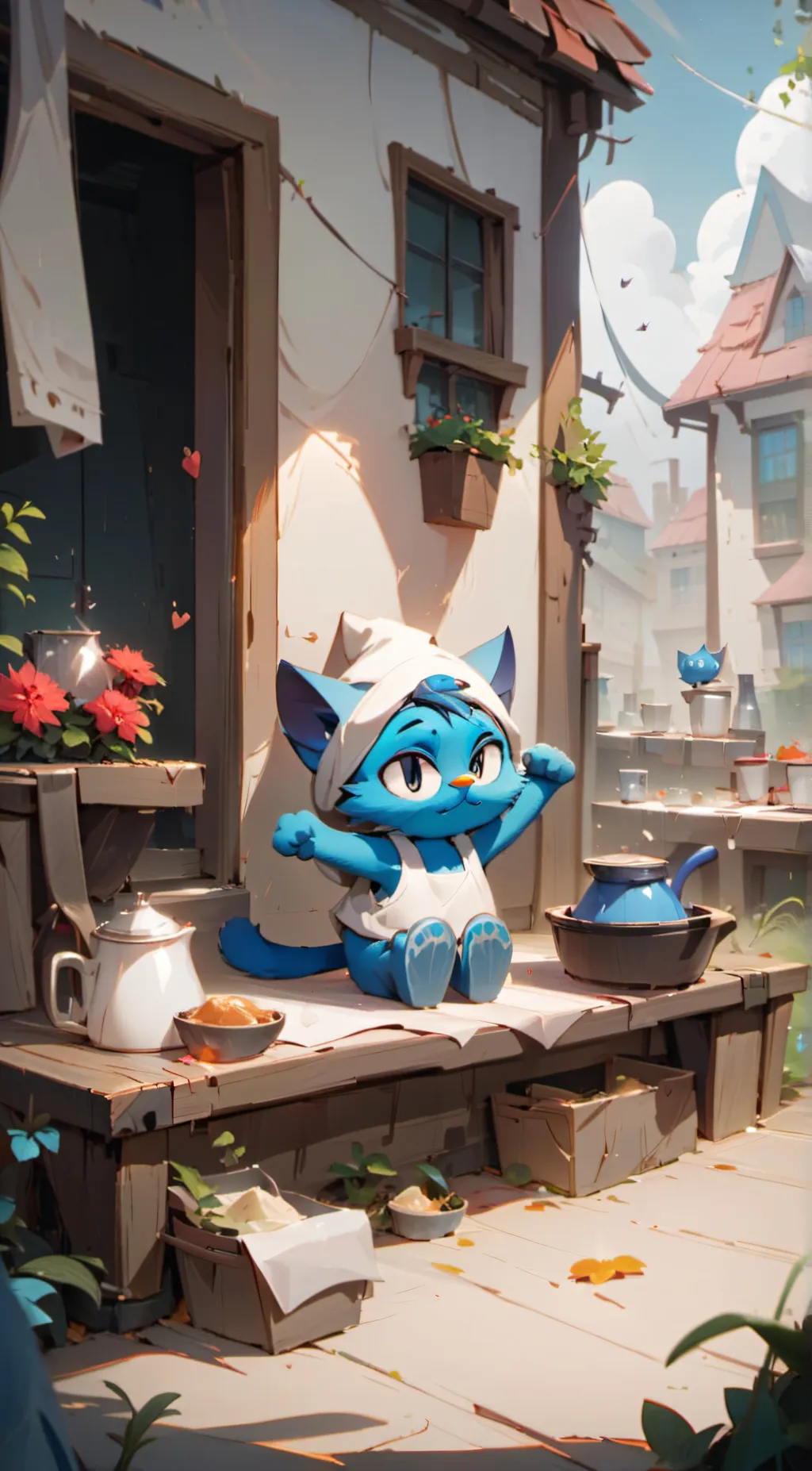 ai character: smurf cat background