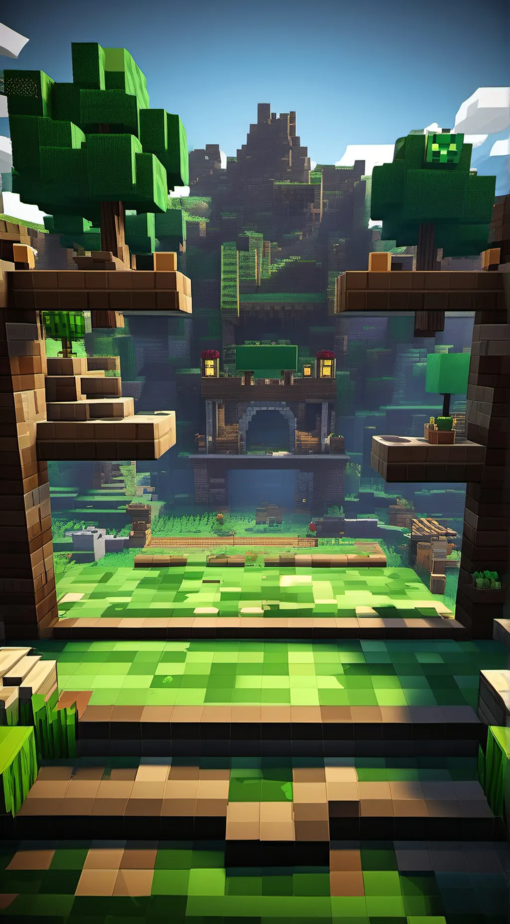 ai character: Minecraft world background