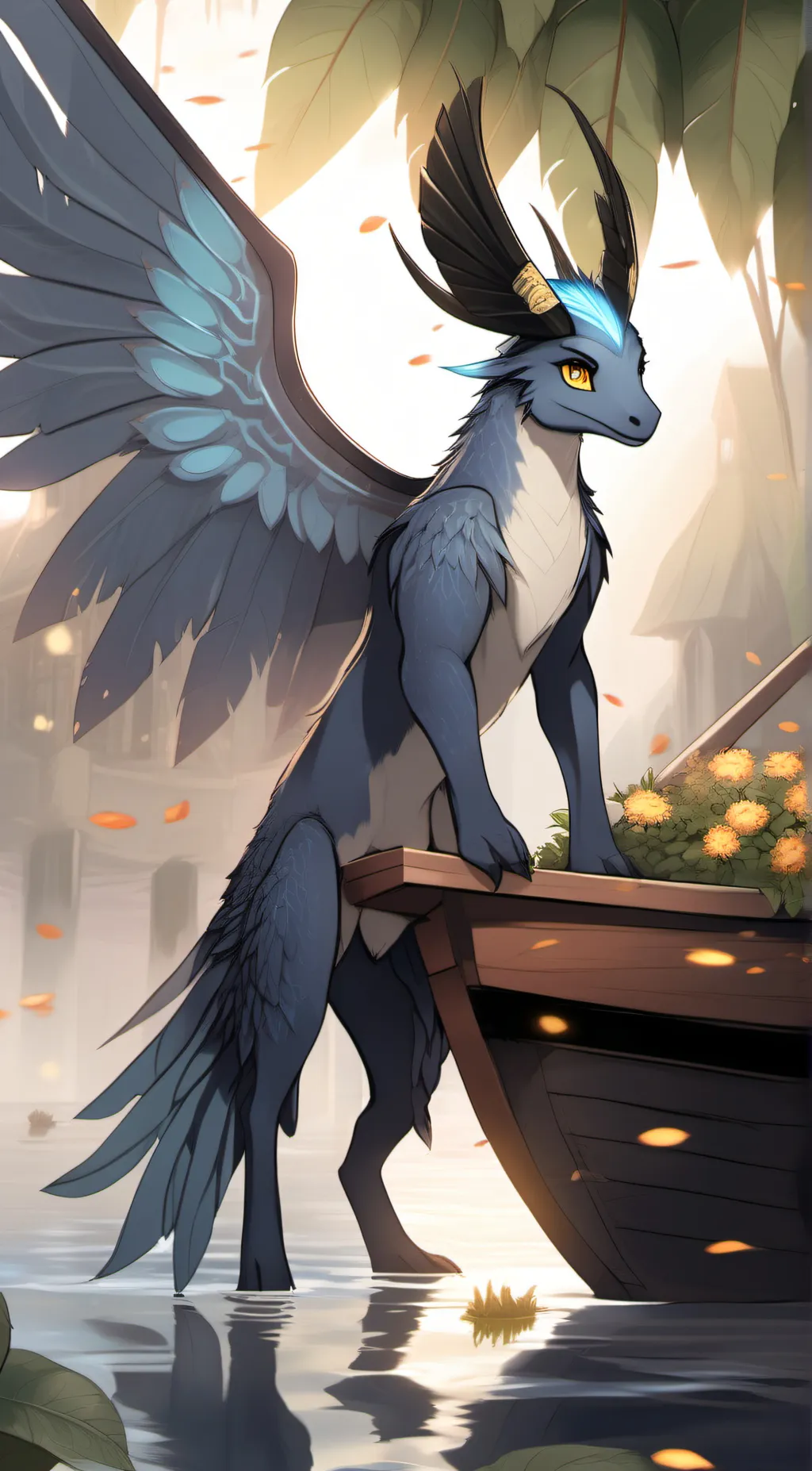 ai character: Blue background