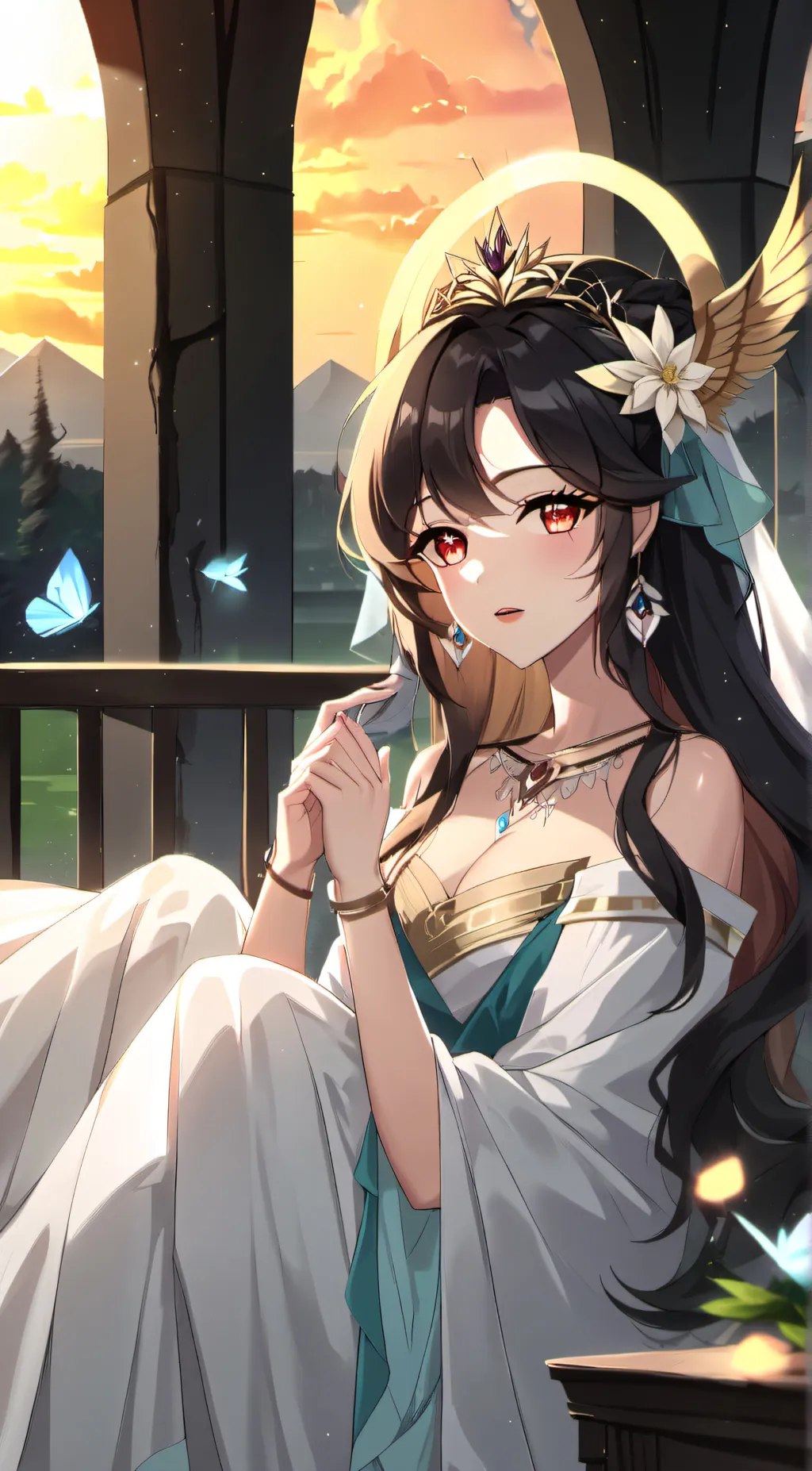 ai character: I am a goddess background