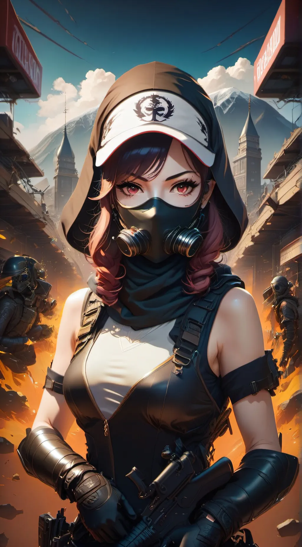 ai character: Female Terrorist  background