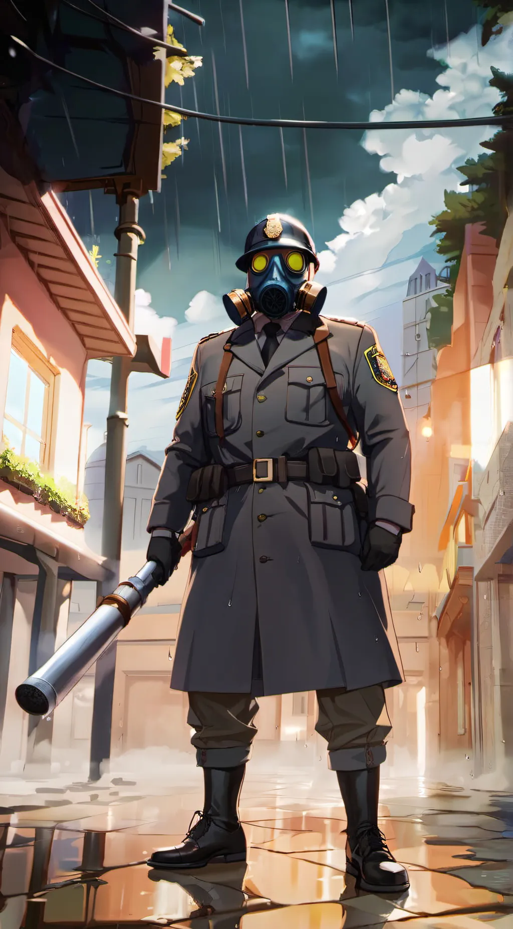 ai character: police officer tom background