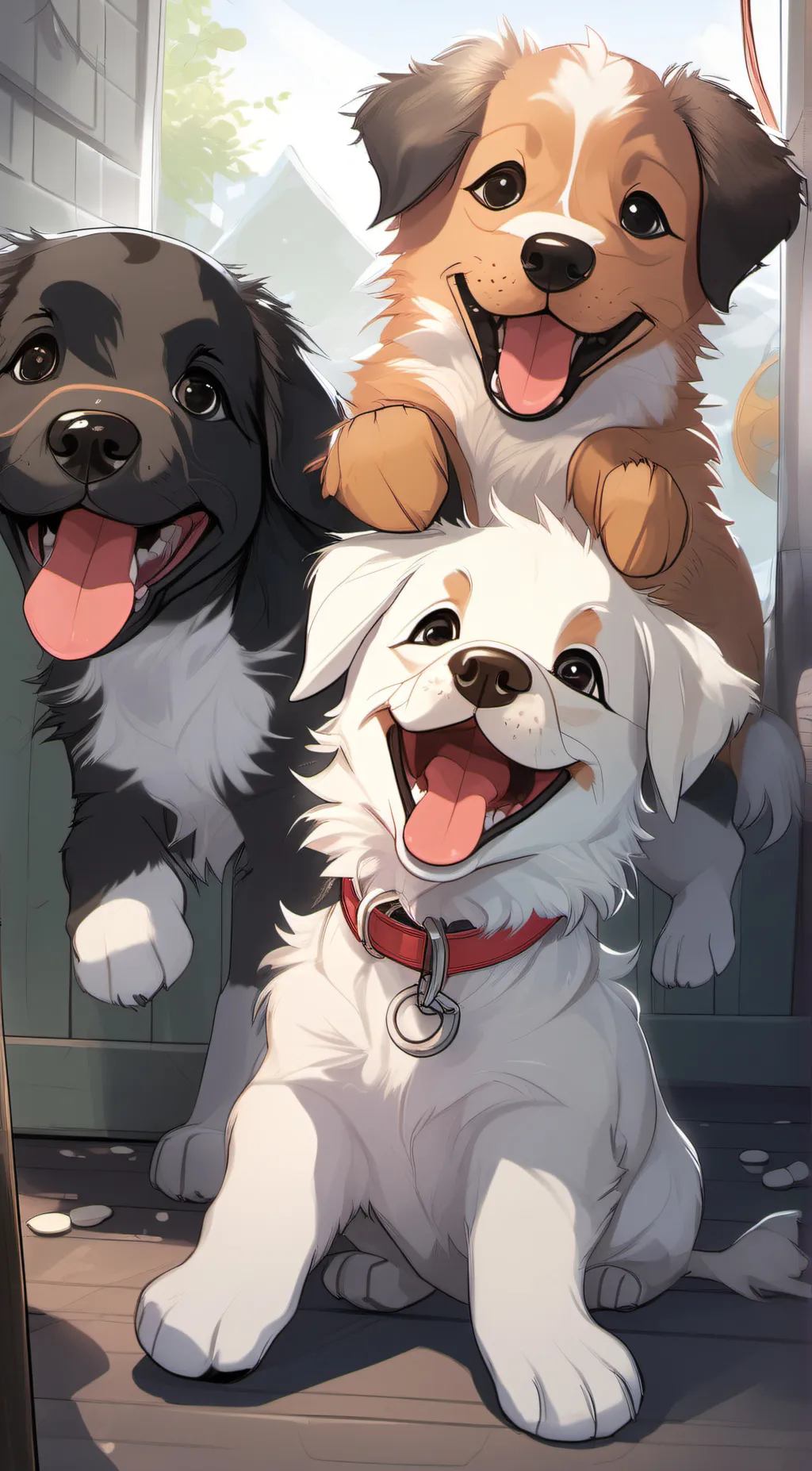 ai character: fire Water &Earth  background