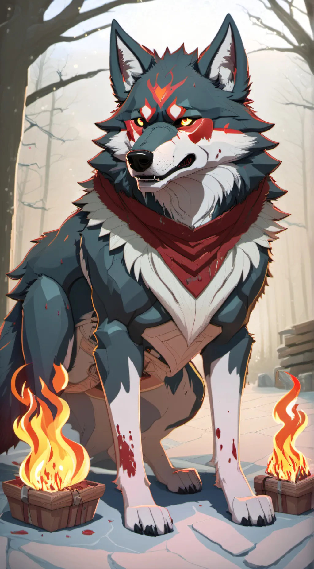 ai character: blood the wolf background