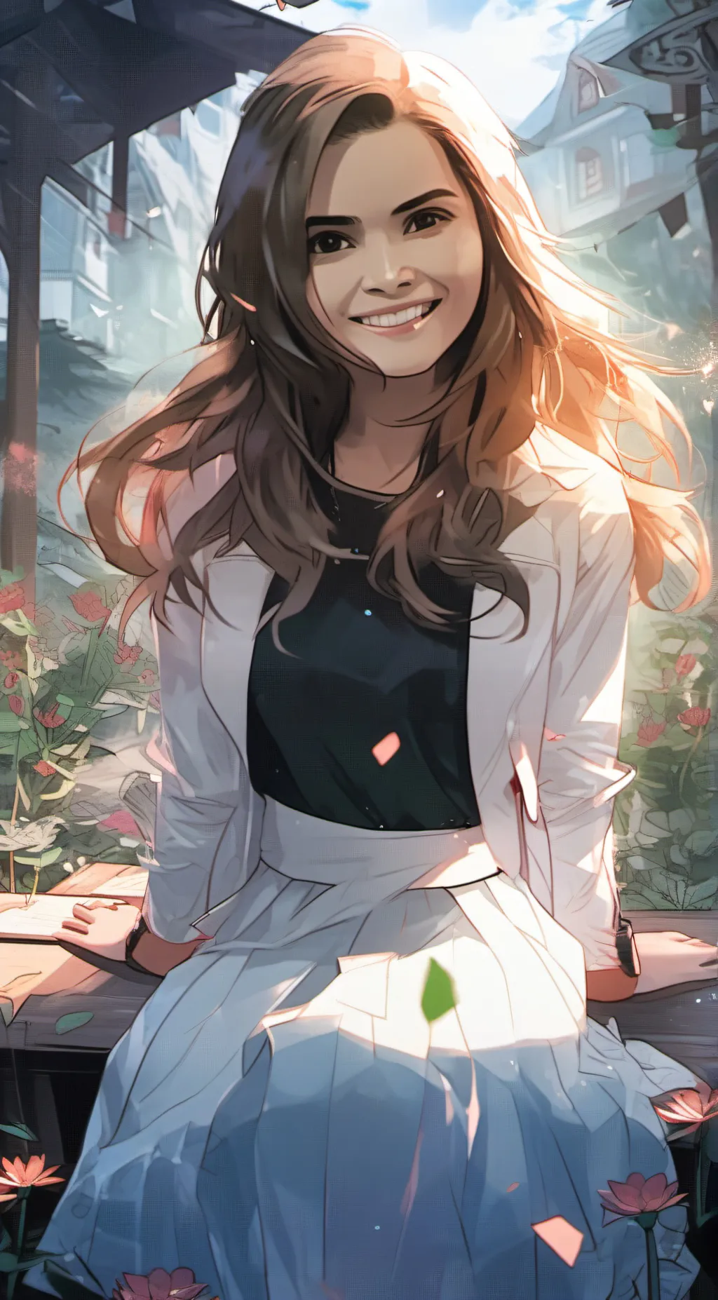 ai character: Ashley  background