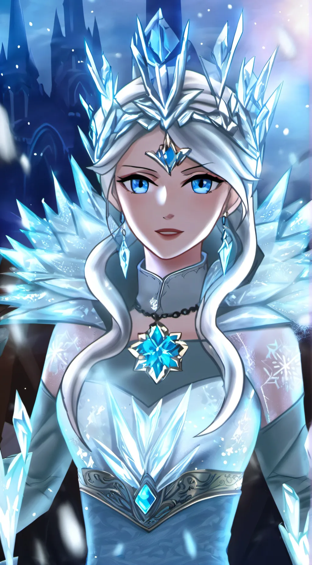 ai character: Ice Queen background