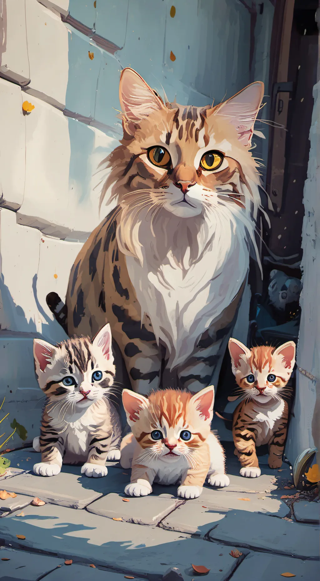 ai character: stray cats background