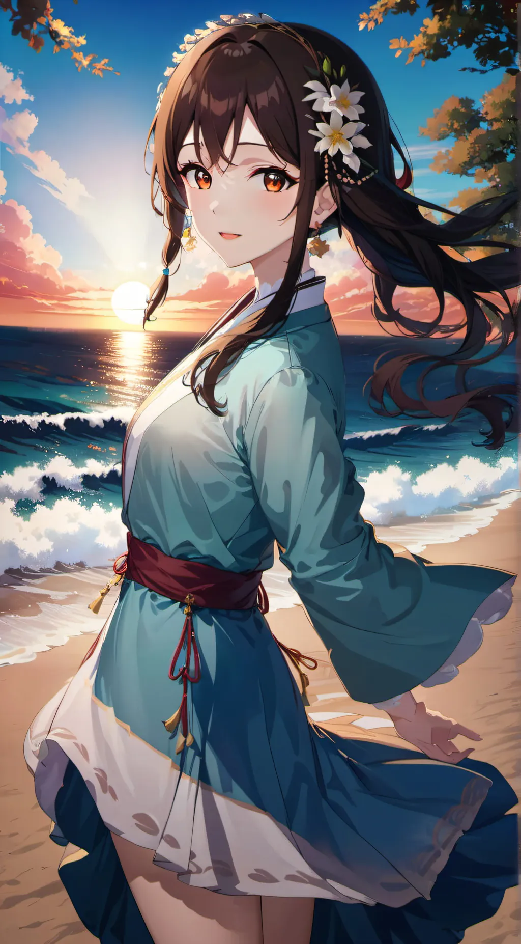 ai character: Rainbow girl background