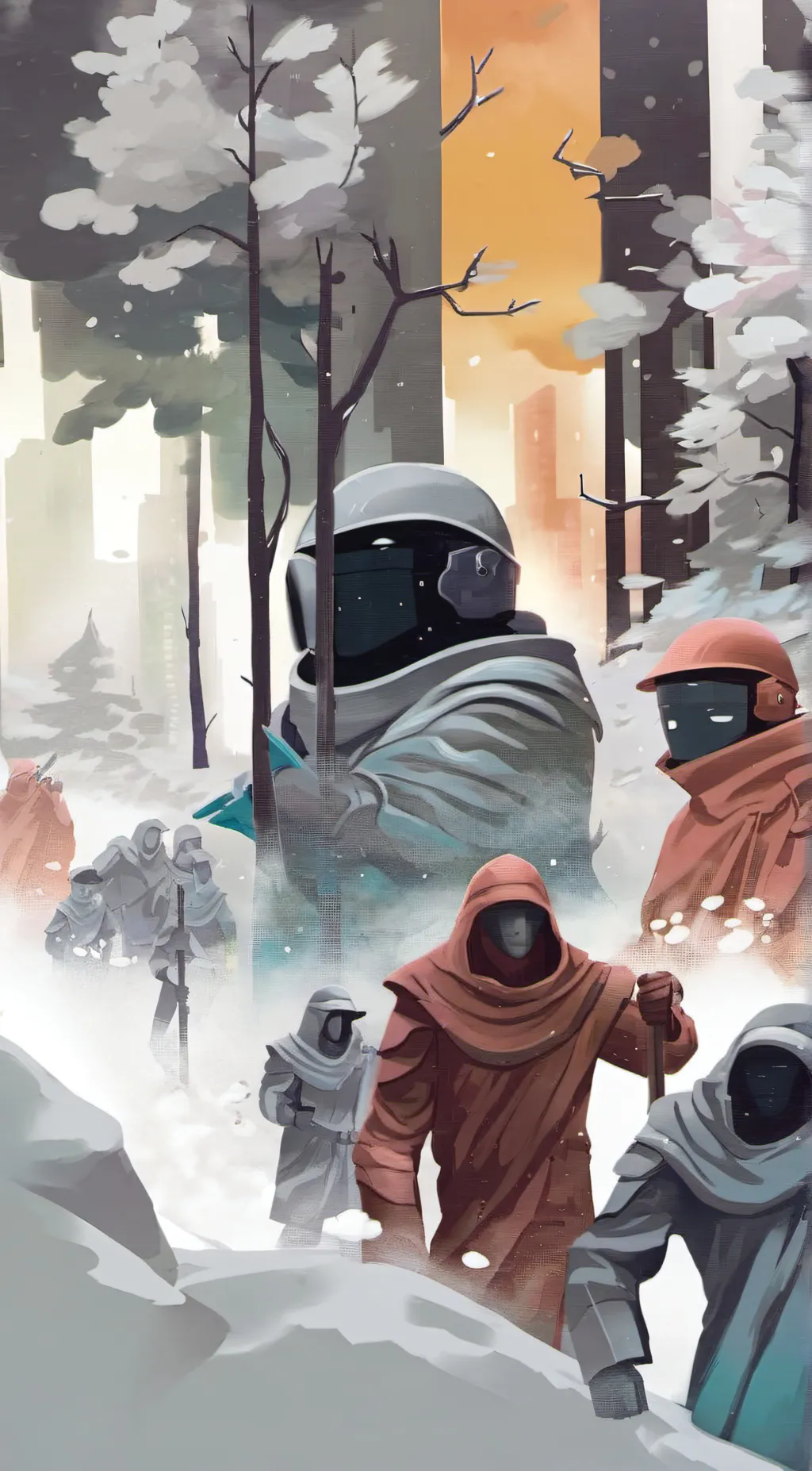 ai character: grey background