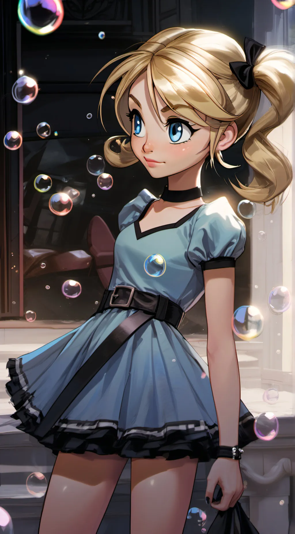 ai character: Bubbles background