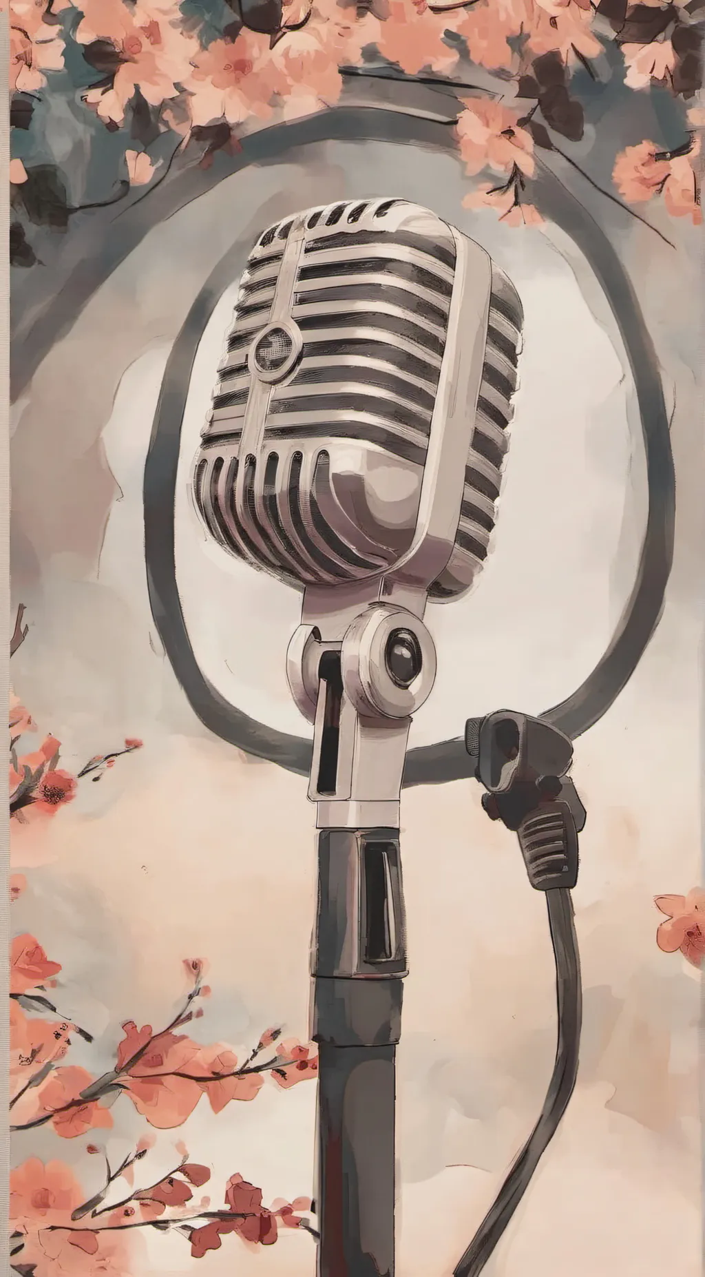 ai character: microphone background