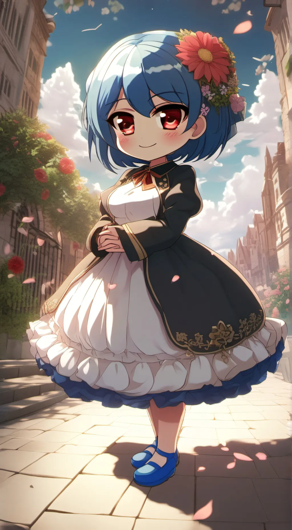 ai character: Violet background