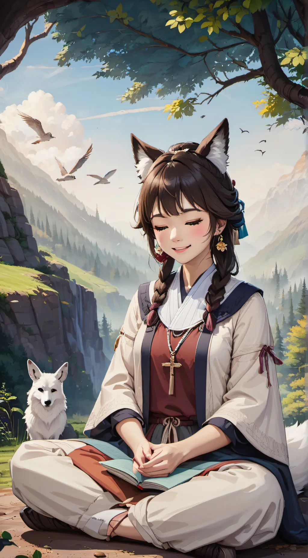 ai character: fox therian  background