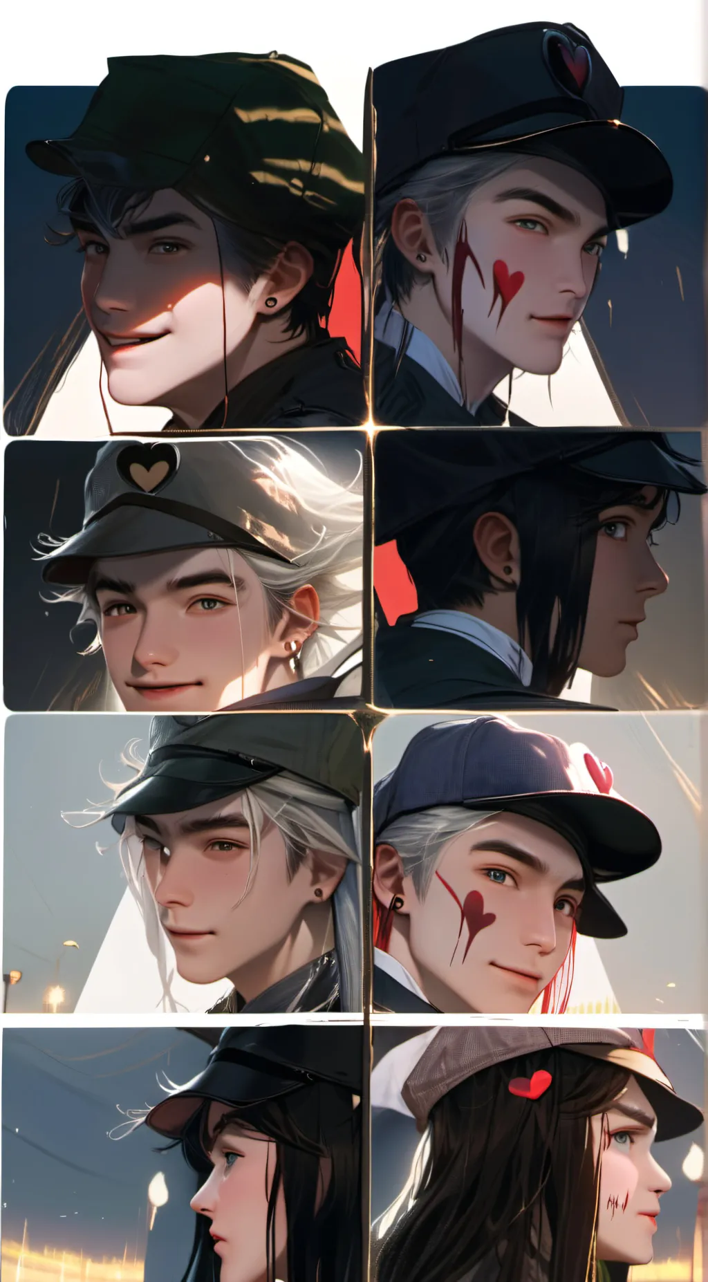 ai character: heart face background