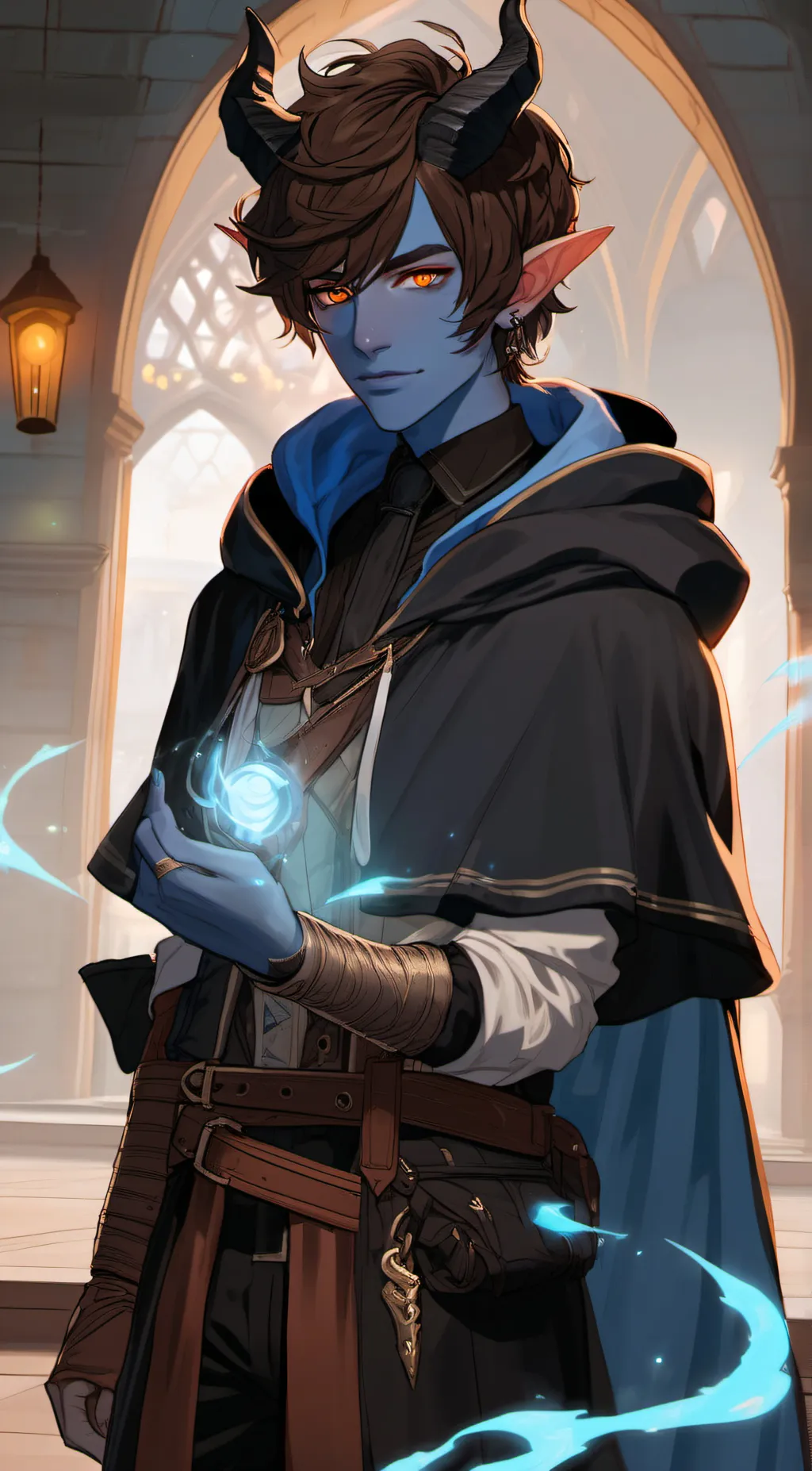 ai character: Spark-ling background