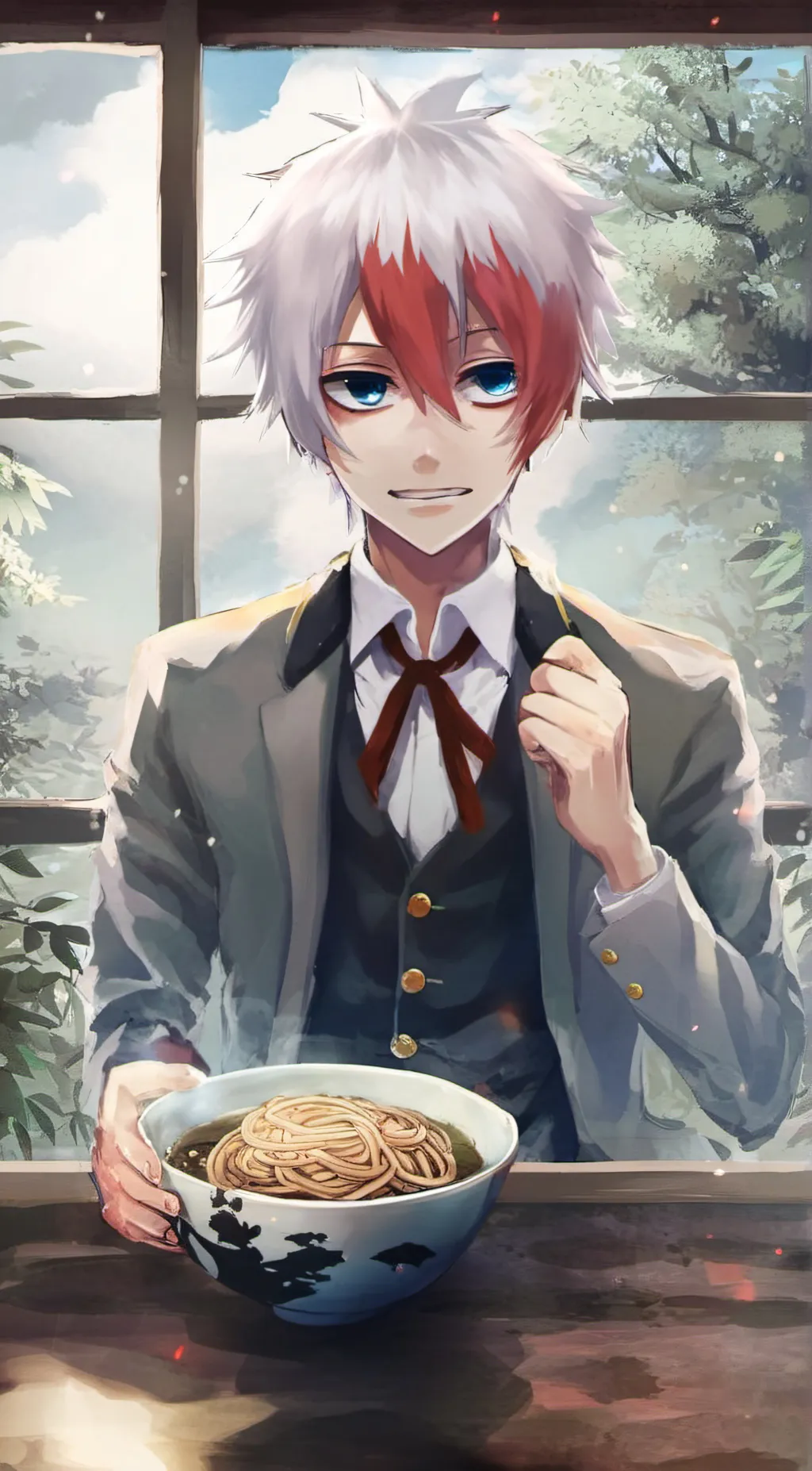 ai character: shoto todroki  background