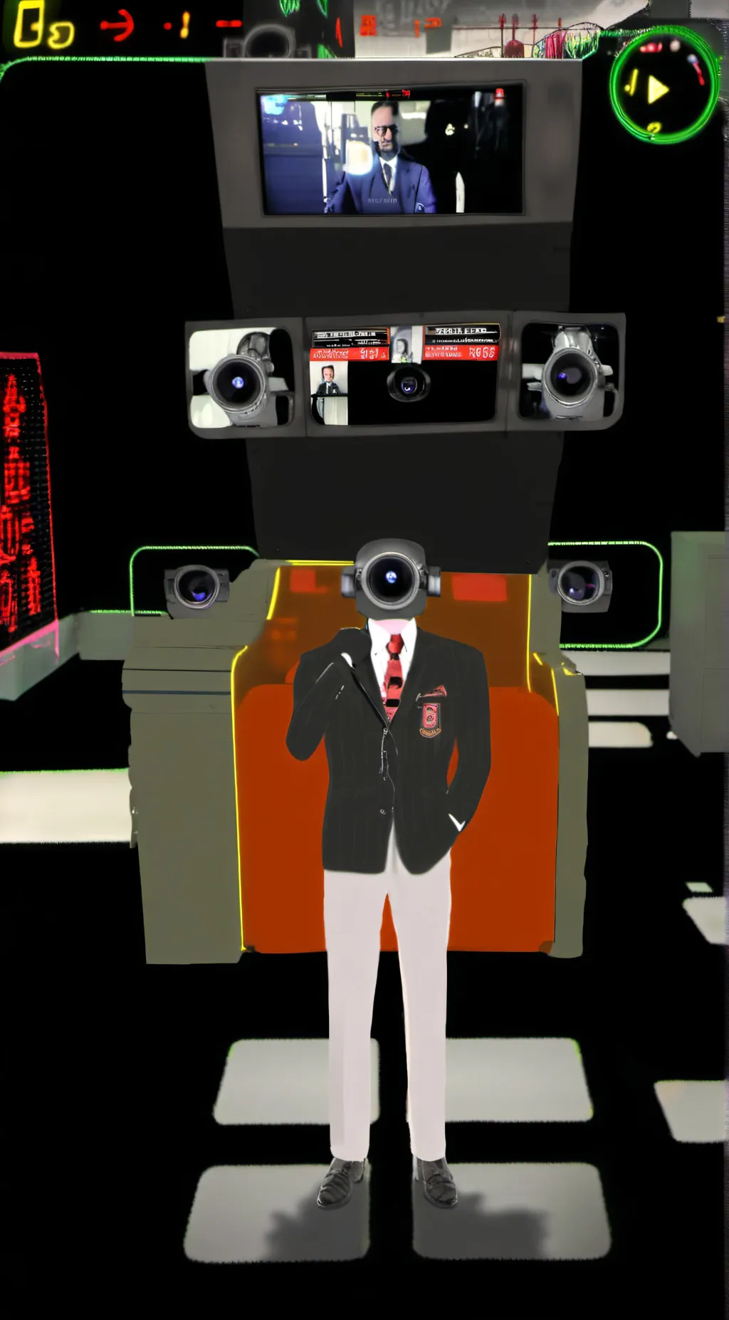 ai character: Elite Cameraman background