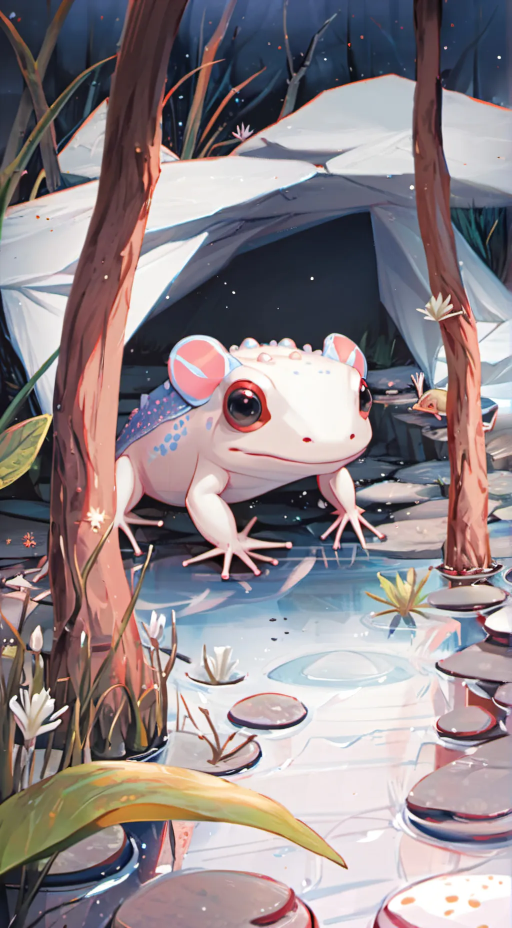 ai character: frogxolotl background