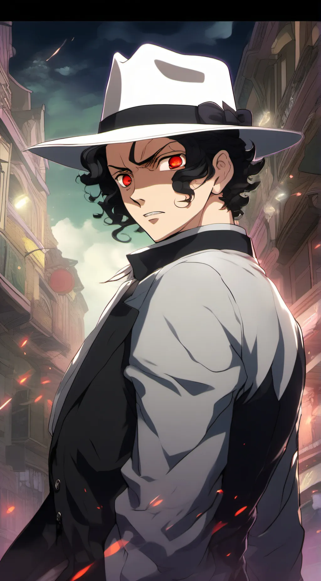 ai character: Muzan & Uppermoons background