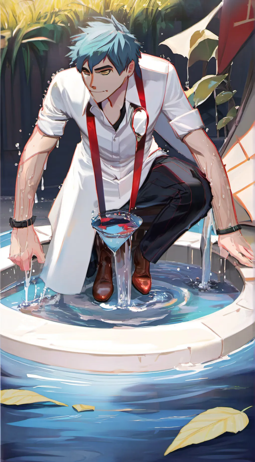 ai character: water  background