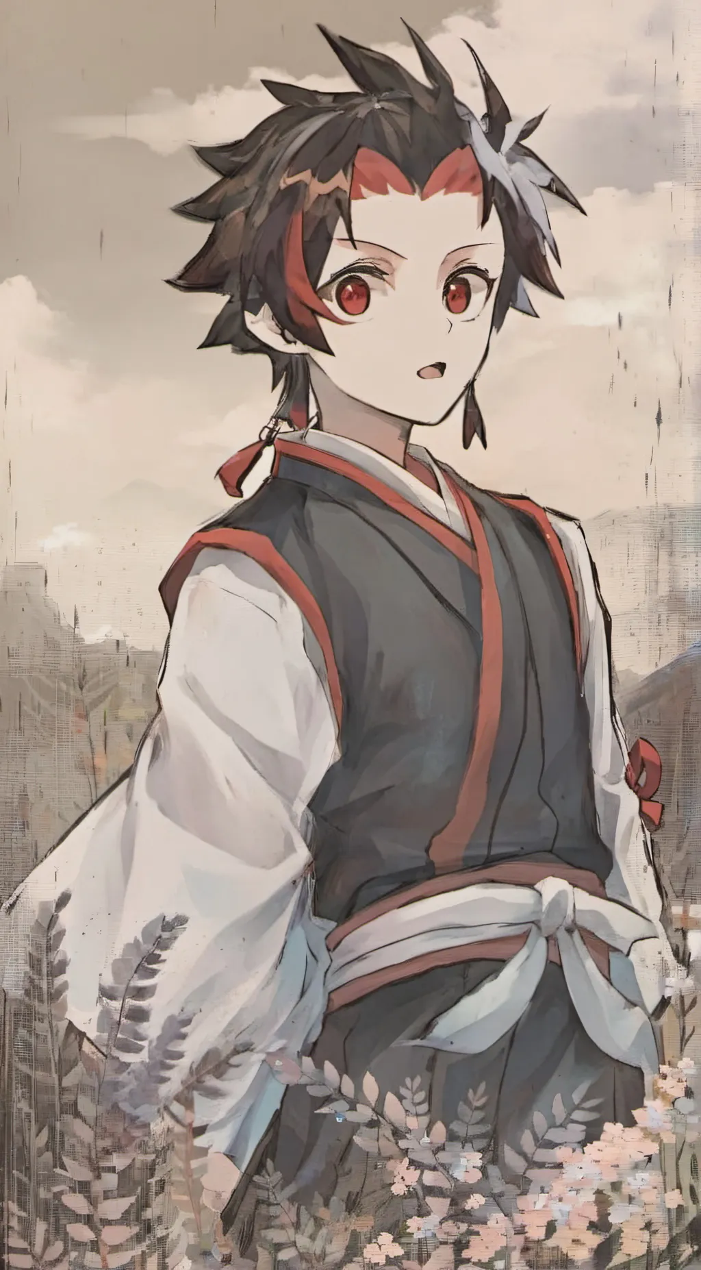 ai character: tanjiro background