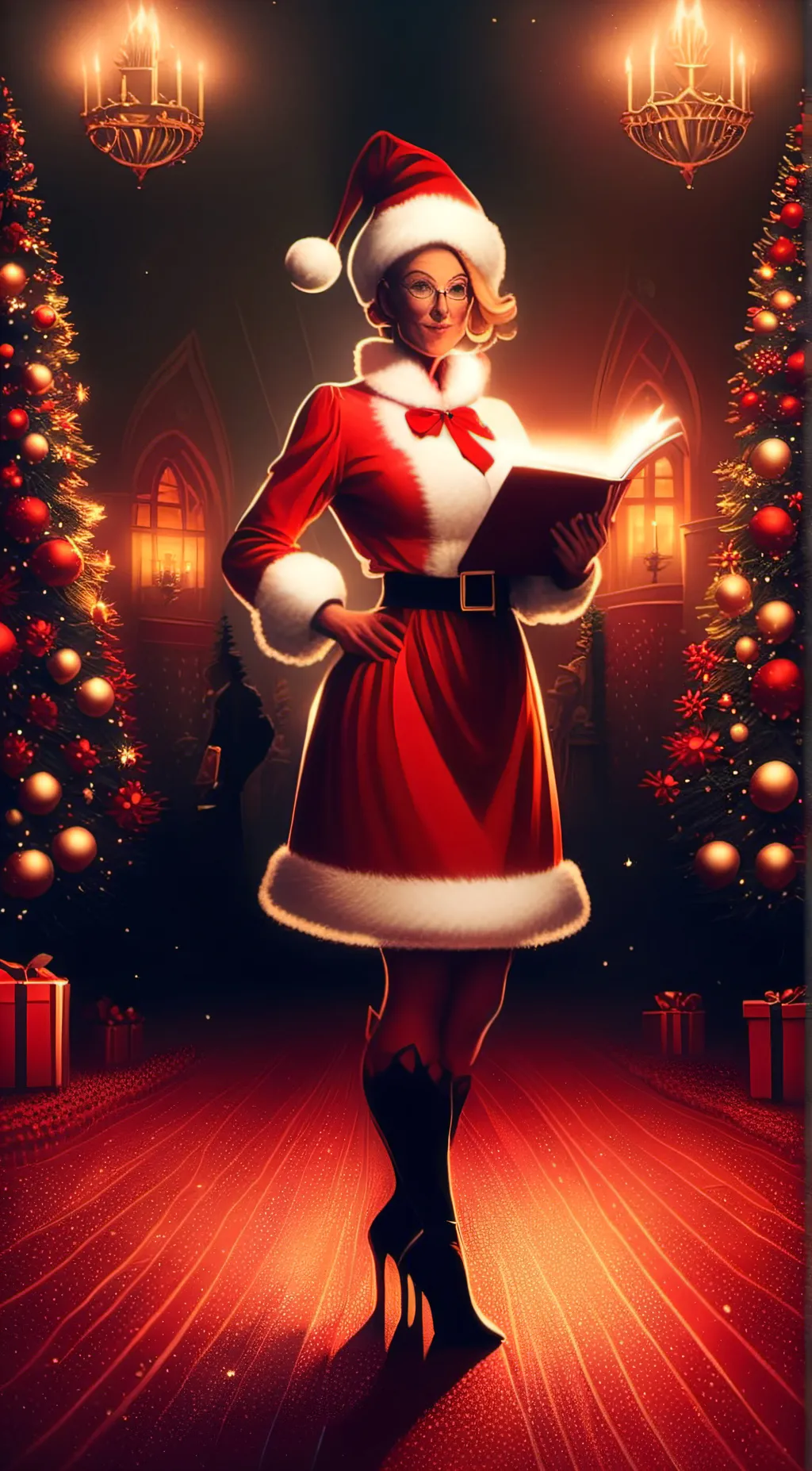 ai character: Mrs.clause background