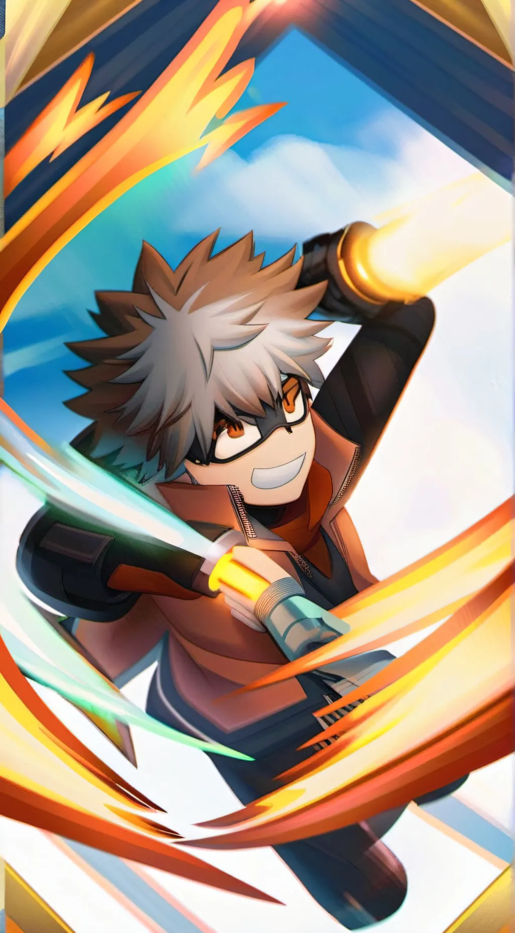 ai character: bakugo and mina background