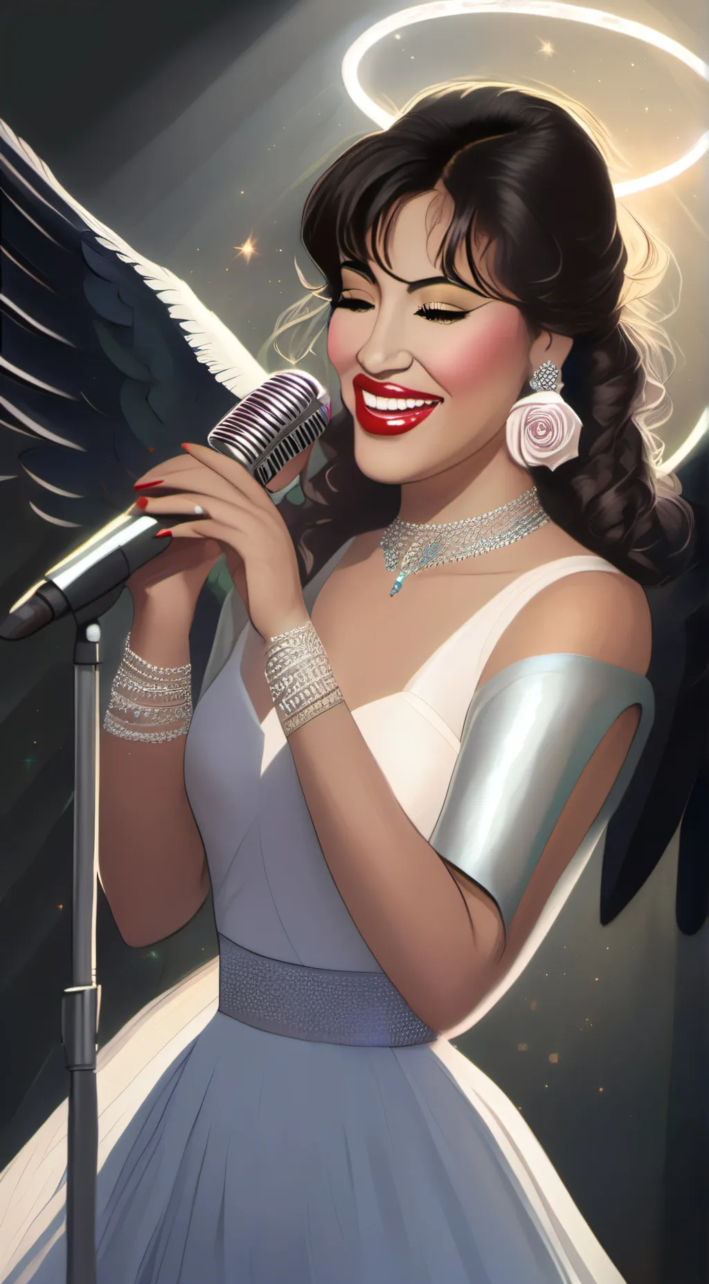 ai character: Selena Quintanilla background