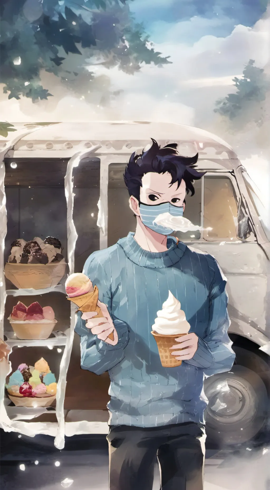 ai character: Frank:spooky month background