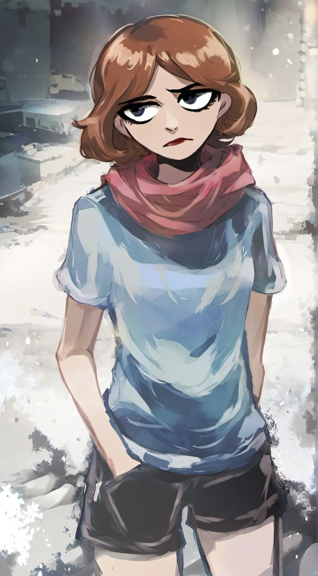 ai character: Lora Afton background