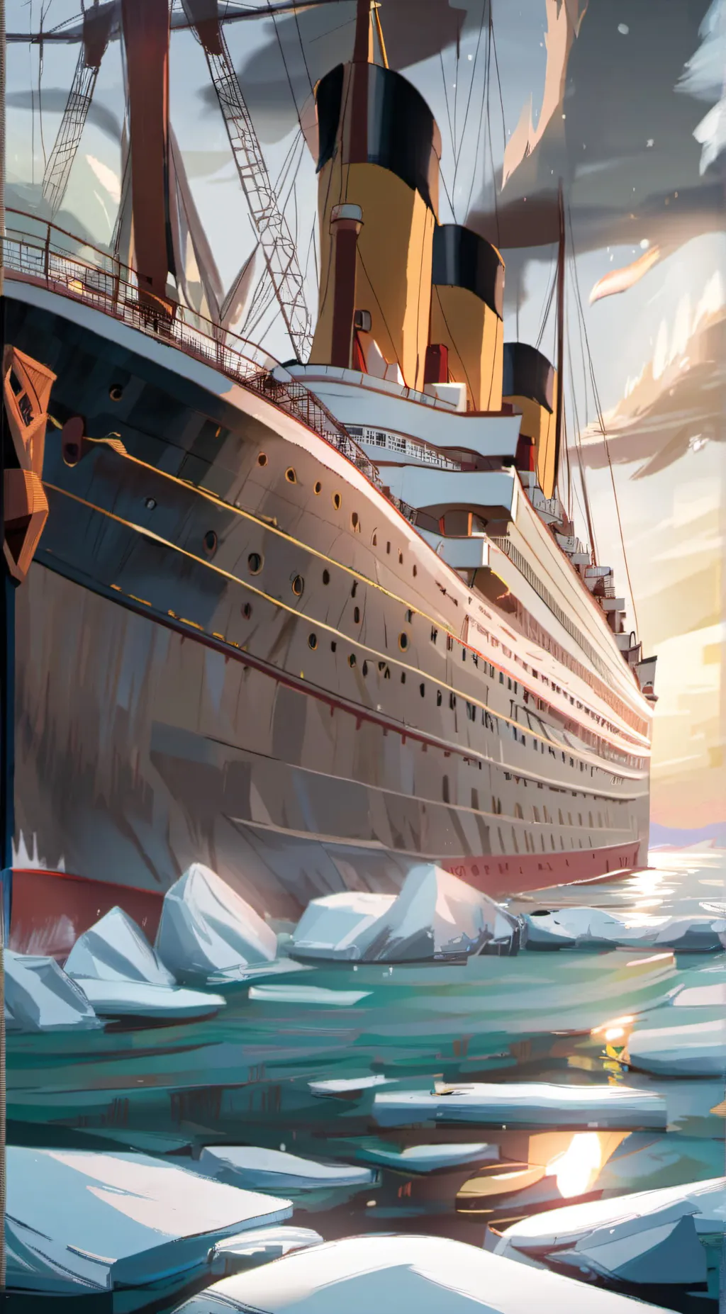ai character: KNY on Titanic! background