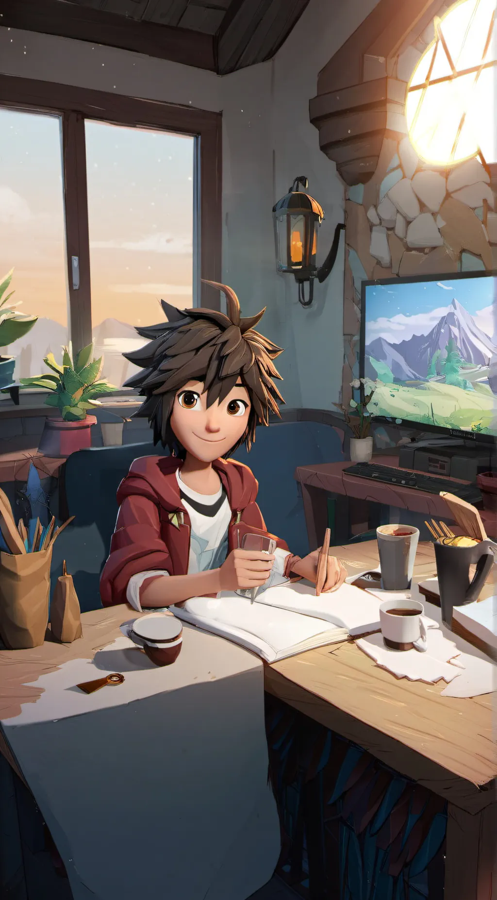 ai character: Hiro hamada background