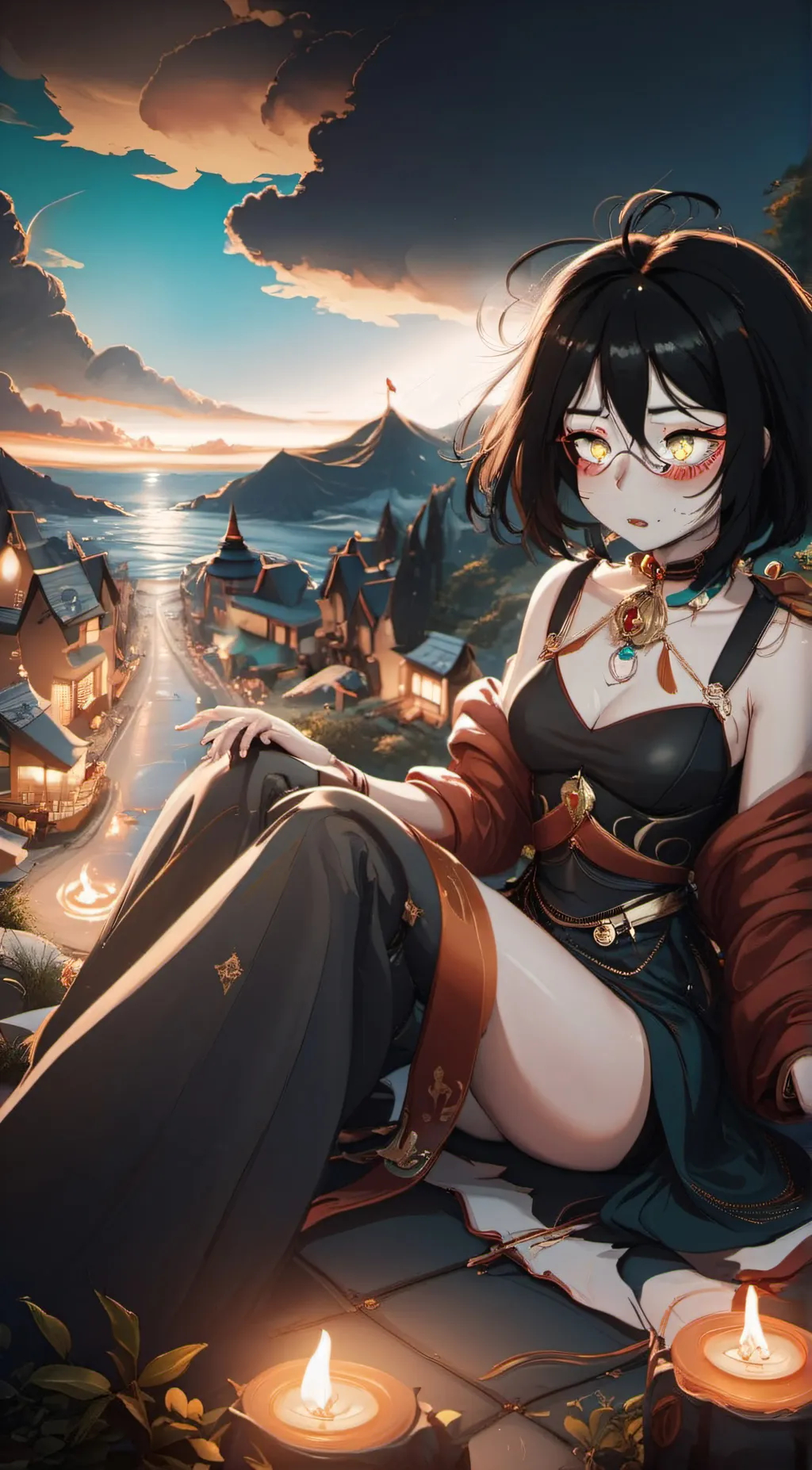 ai character: Val but she a hero background