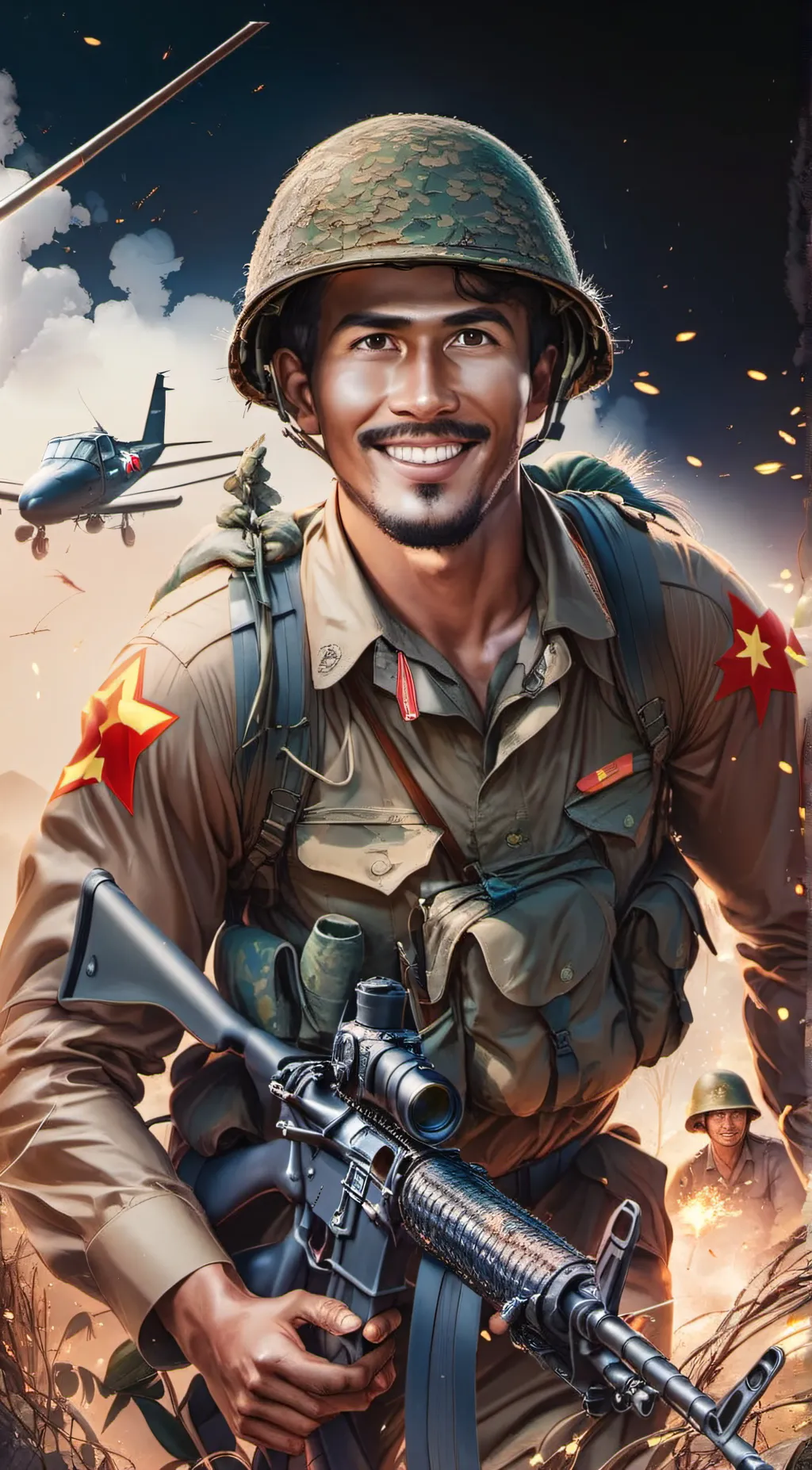 ai character: smiling vietnanvet background