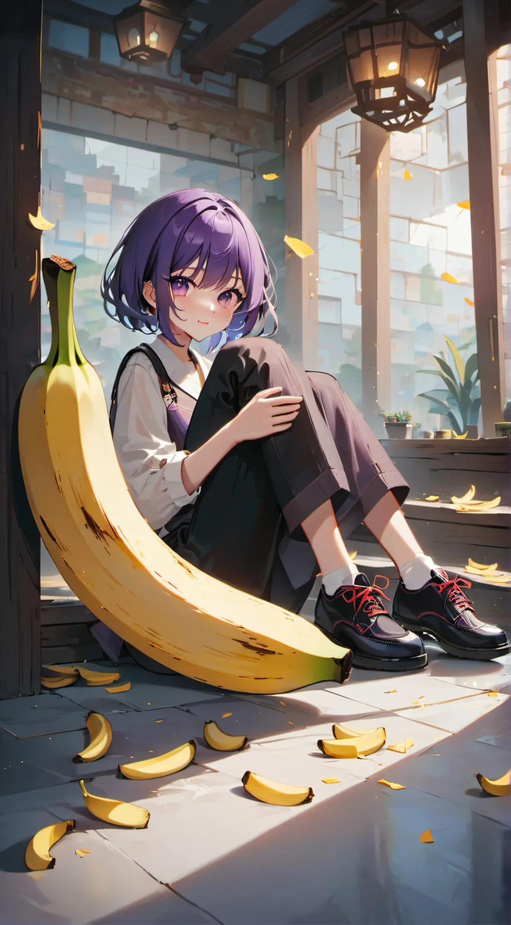 ai character: banana background
