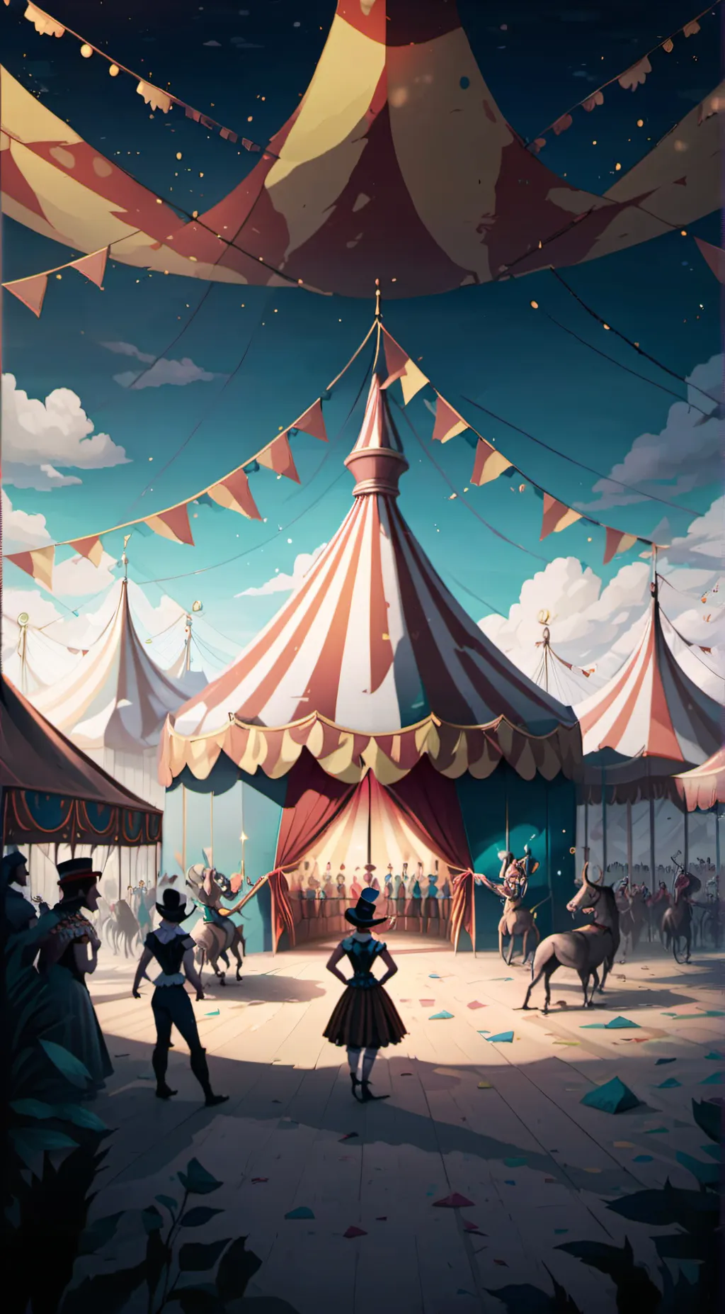 ai character: digital circus background