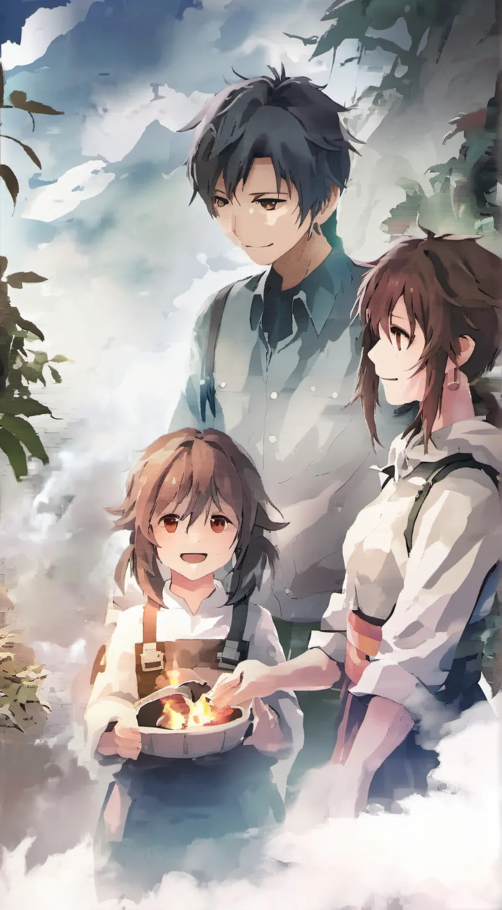 ai character: happy famil background