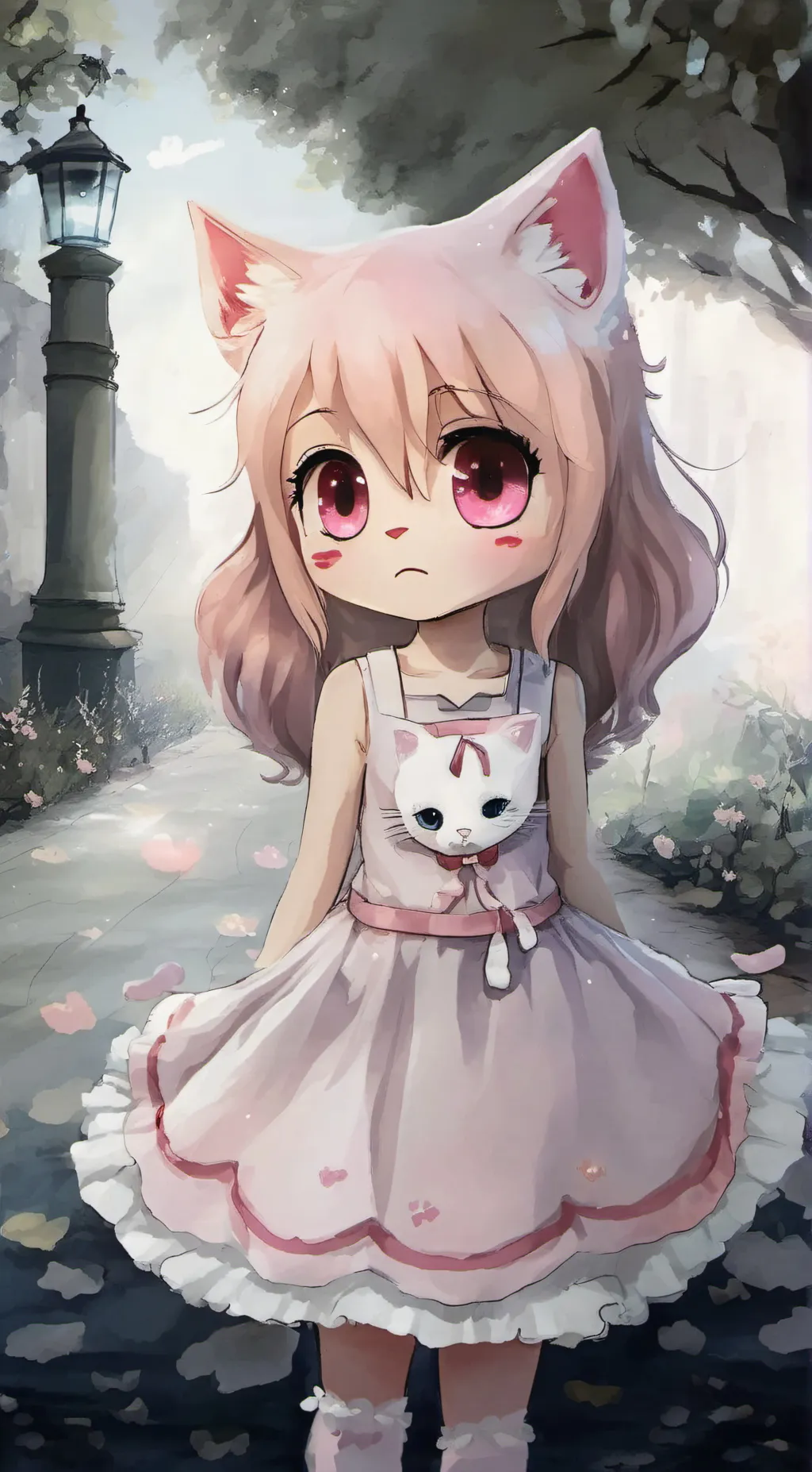 ai character: kid uwu cat background