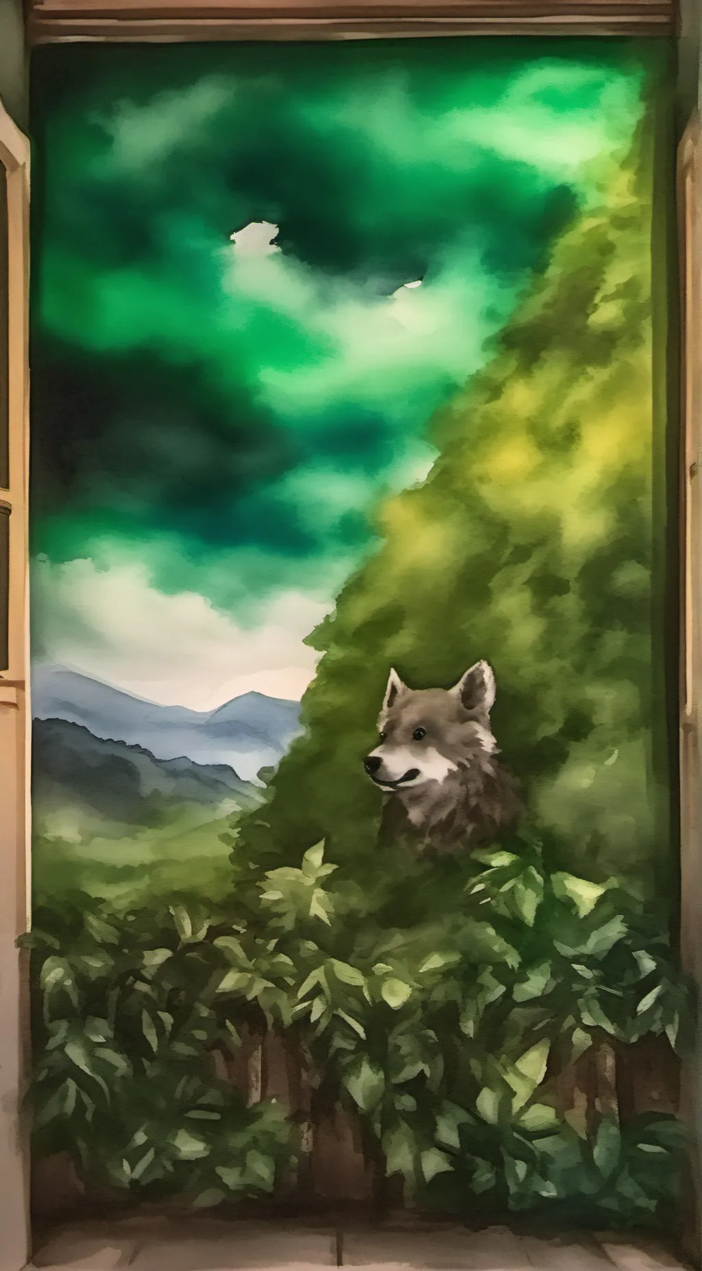 ai character: A wolf  background