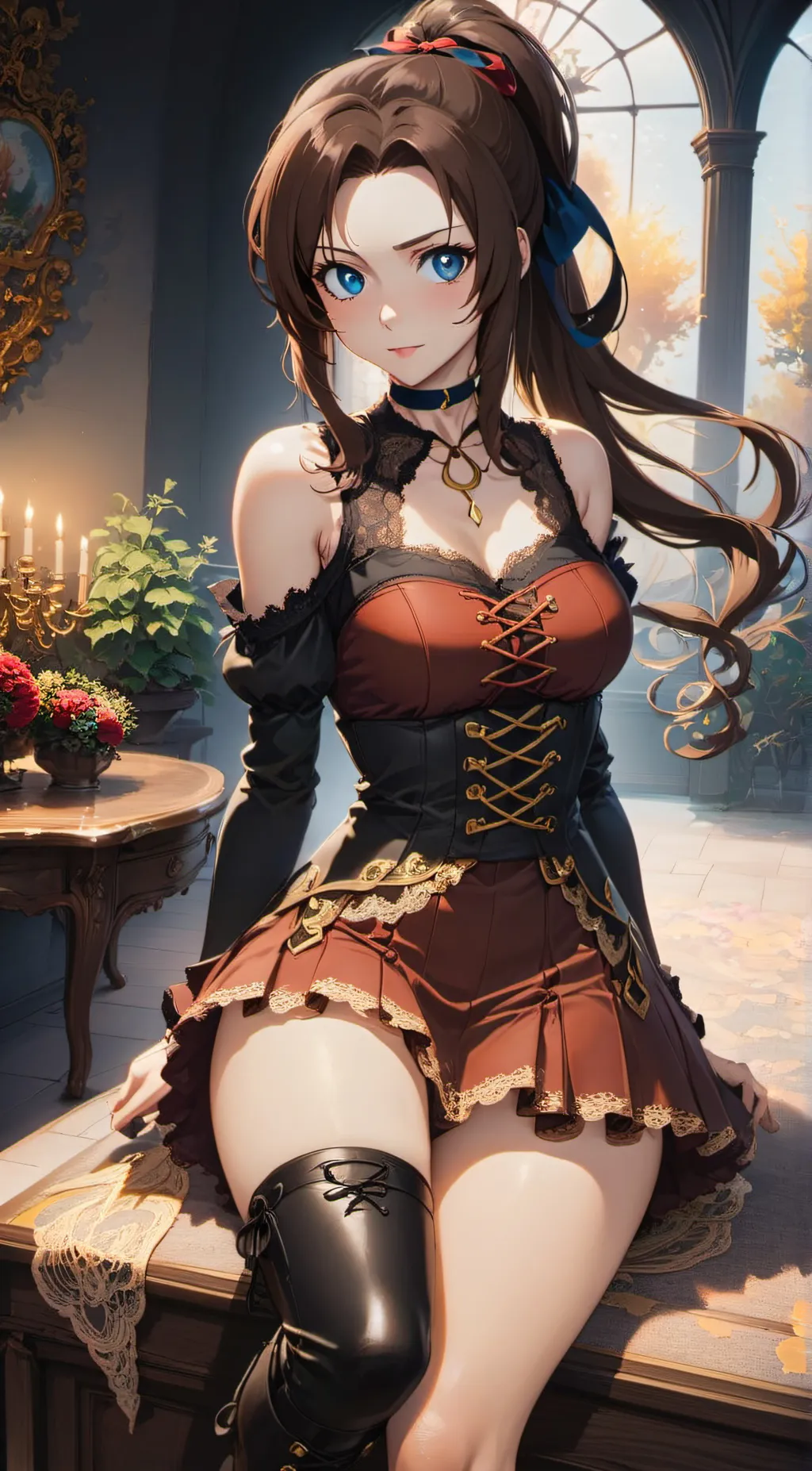 ai character: Violet background