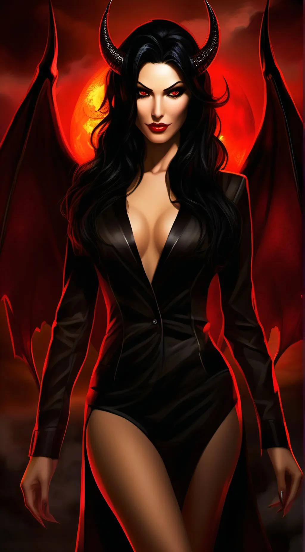 ai character: Lucifer, The Queen background