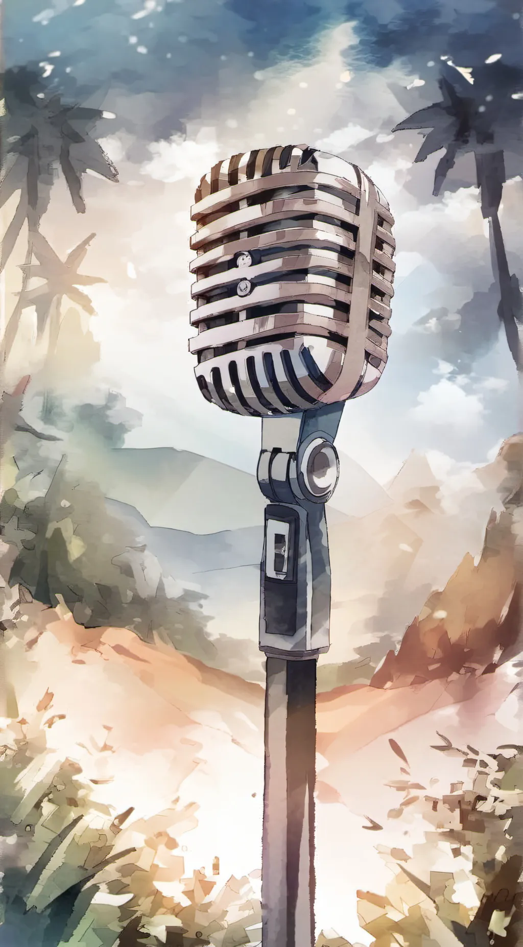 ai character: Microphone background