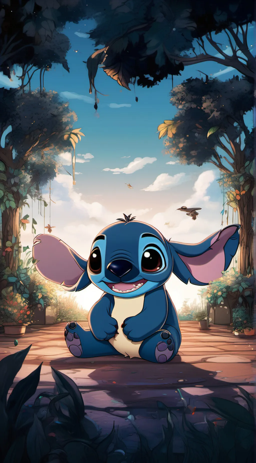 ai character: stitch background